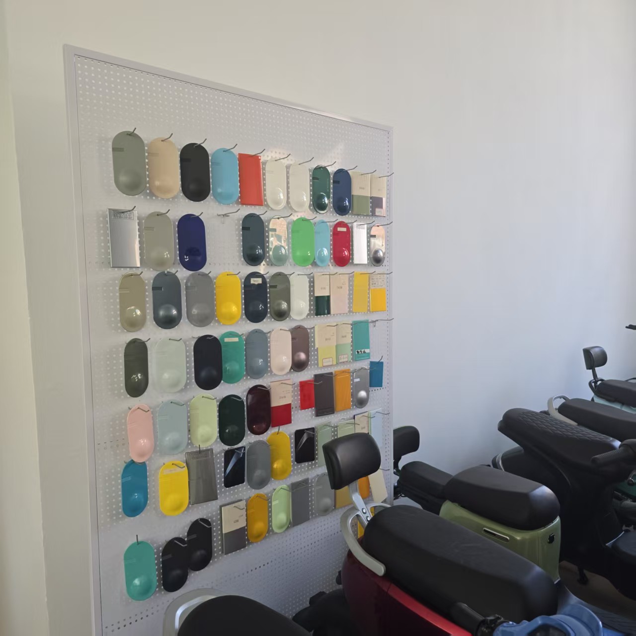 Colour samples used to discuss OEM paint options